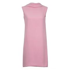 1960's Norell Pink Silk Scoop Back Mini Dress 1
