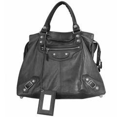 Balenciaga Grey Leather Maxi Bag