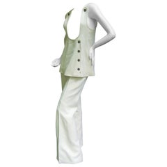 Retro Incredible Space Age Courreges Couture Trouser Suit. 1960's.