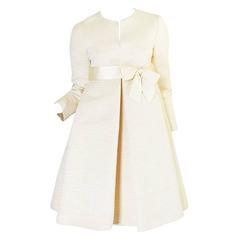 1960s Couture Gustave Tassell Pleated Silk Dress 2