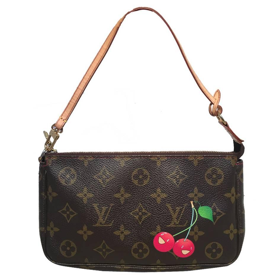 Limited Edition Louis Vuitton Monogram Cerises Pochette with Murkami Cherries