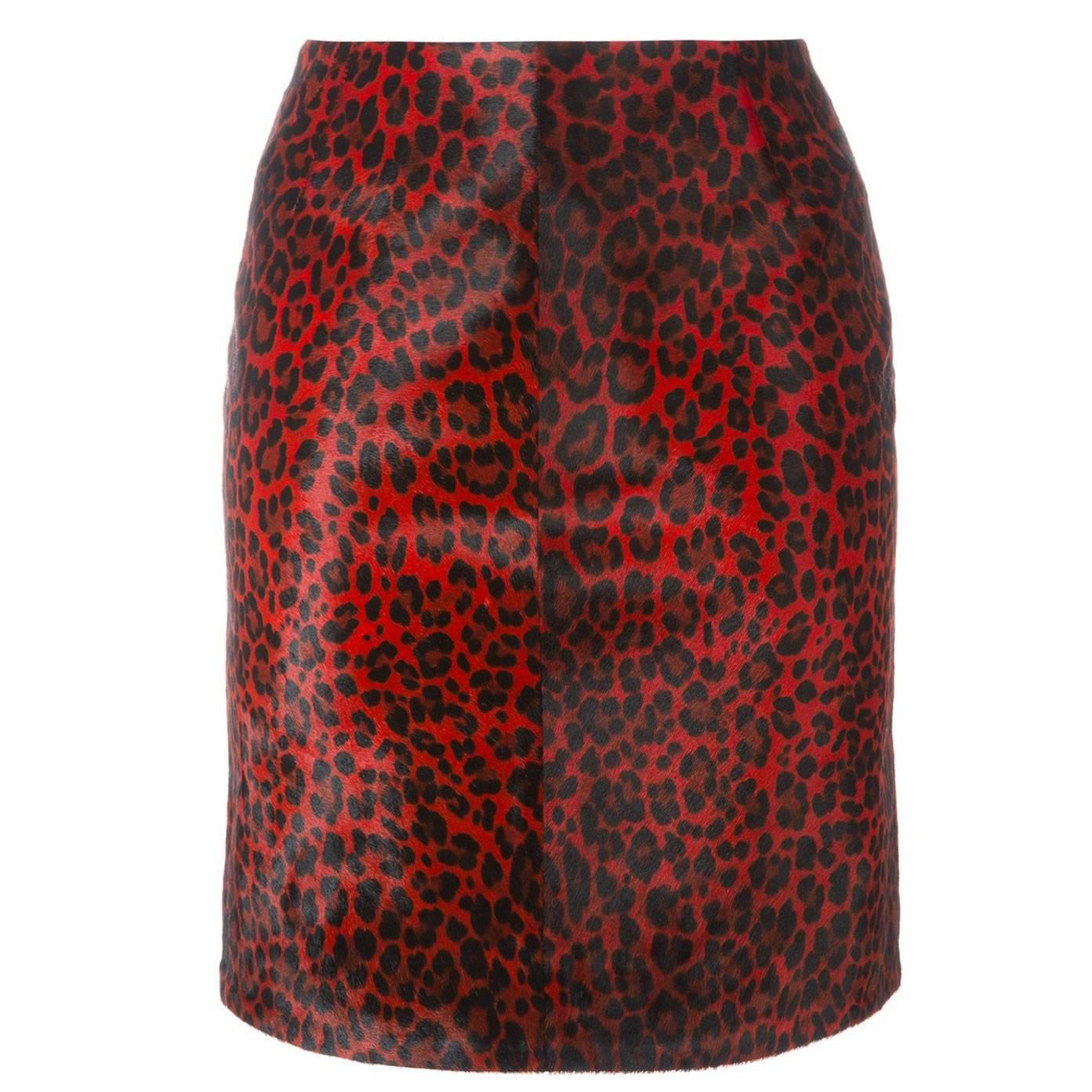 Alaïa Leopard Print Pencil Skirt