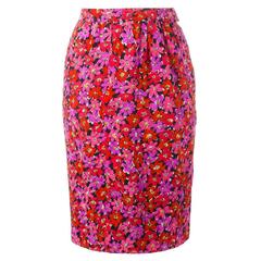 Yves Saint Laurent Vintage Floral Pencil Skirt