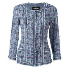 Chanel Tweed Jacket at 1stDibs | chanel tweed jackets, chanel blue ...