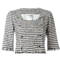 Chanel Houndstooth Cropped Jacket