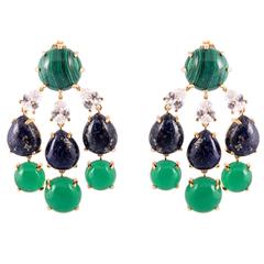 Green Onyx Chandelier Earrings 