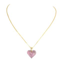 Lalique Purple Resin Heart Pendant Necklace