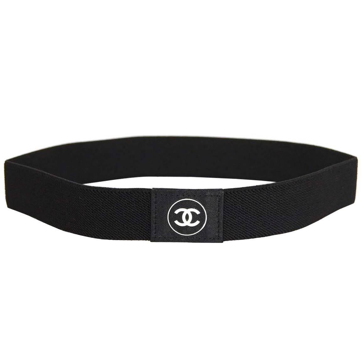 Chanel NEW Black Elastic Headband