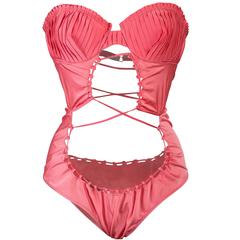 Tom Ford for Gucci S/S 2004 Pink Pleated Swimsuit