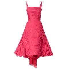 Jean Dessès haute couture pink dress, circa 1959