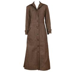 Vintage Yves Saint Laurent Early Brown Denim Coat