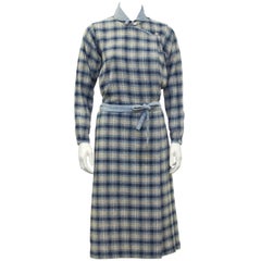 1973 Kenzo Jap Collection Plaid Wool Dress