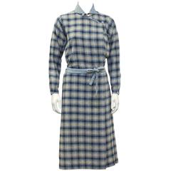 1973 Kenzo Jap Collection Plaid Wool Dress 8