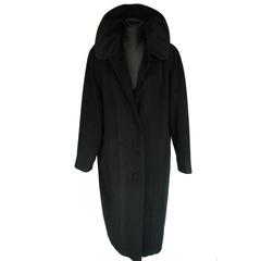 Black Cashmere Coat with Wide Collar by Rich's Specialty Shop Atlanta 1960s M 11