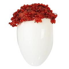 Rare 1950s Couture Christian Dior Glass Berries Hat 12