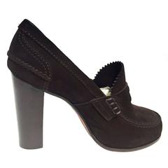 Celine brown suede high heels