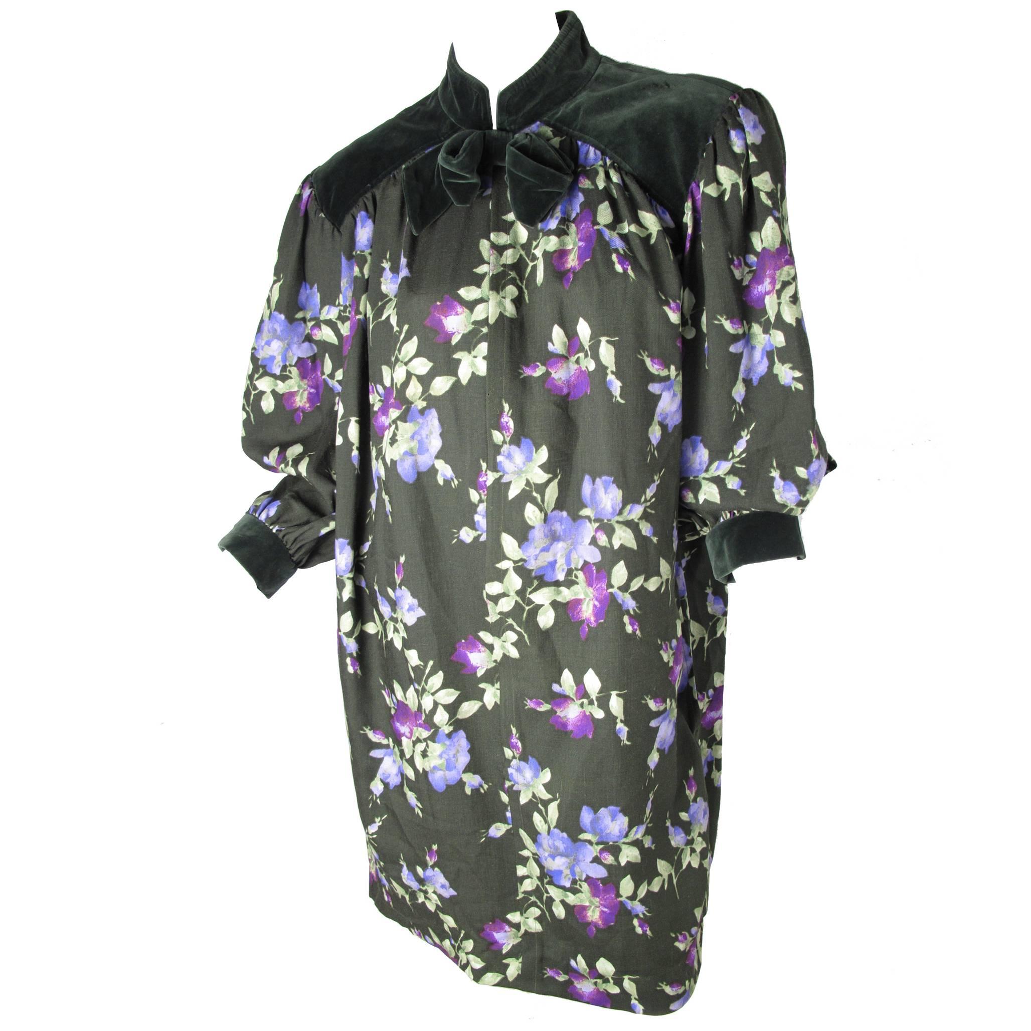 Yves Saint Laurent Rive Gauche Floral Sack Dress 