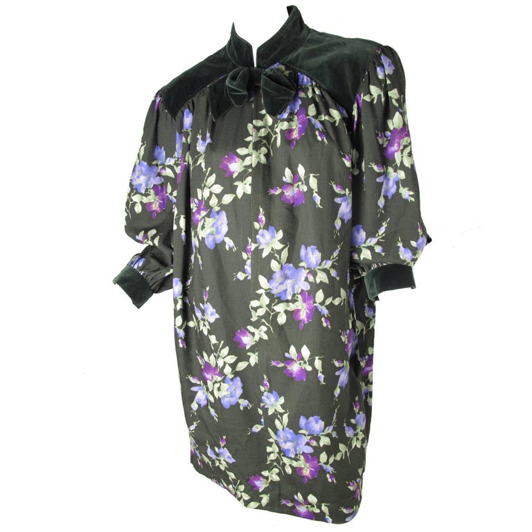 Yves Saint Laurent Rive Gauche Floral Sack Dress For Sale at 1stDibs