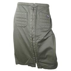 Chanel Army Green Quilted Skirt 2