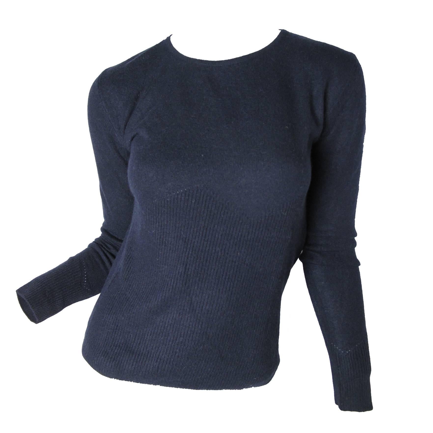 Missoni Navy Cashmere Pull Over Sweater