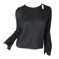 Chanel Black Cashmere Tear Drop Sweater -sale