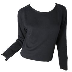 Chanel Black Cashmere / Silk Scoop Neck Sweater - sale 8