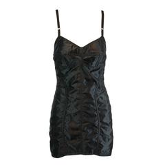 Vintage S/S 1992 Dolce & Gabbana Black Bra Lingerie Mini Dress 42 L