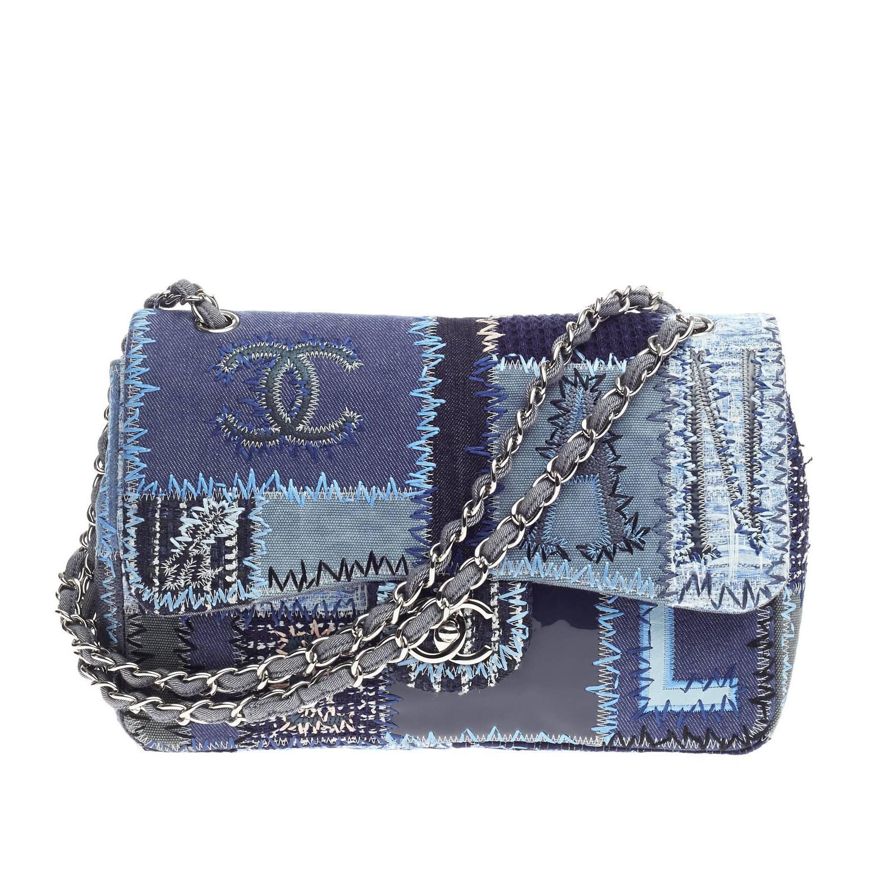 Chanel Classic Single Flap Multicolor Patchwork Jumbo