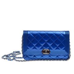 Chanel Boy Wallet On Chain Quilted Patent