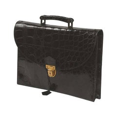 Vintage Loewe Black Alligator Briefcase