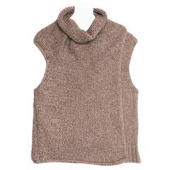 Celine Grey Brown Chunky Sleeveless Knit