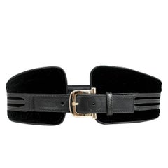 Tom Ford for Gucci Black Velvet & Leather Belt