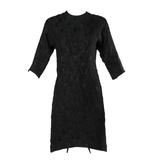 Gianni Versace für Istante Schwarzes geprägtes Vintage-Kleid mit Prägung in Schwarz