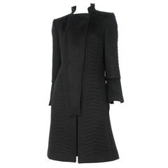 Tom Ford for Gucci Black Angora Chevron Coat 7