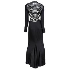 Versace Schwarzes Deko-Ausschnitt-Kleid