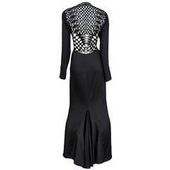 Versace Black Deco Cutout Gown