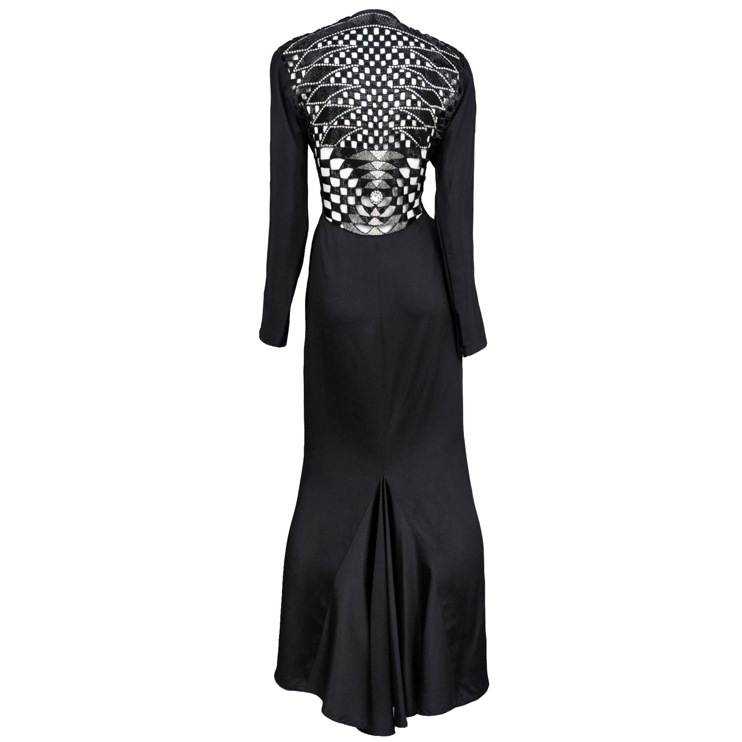 black versace gown