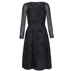 1960s Black Organza Dress With Ribbon Work 11