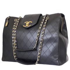 Vintage Chanel Lambskin Overnighter Weekender Shoulder Bag XL 