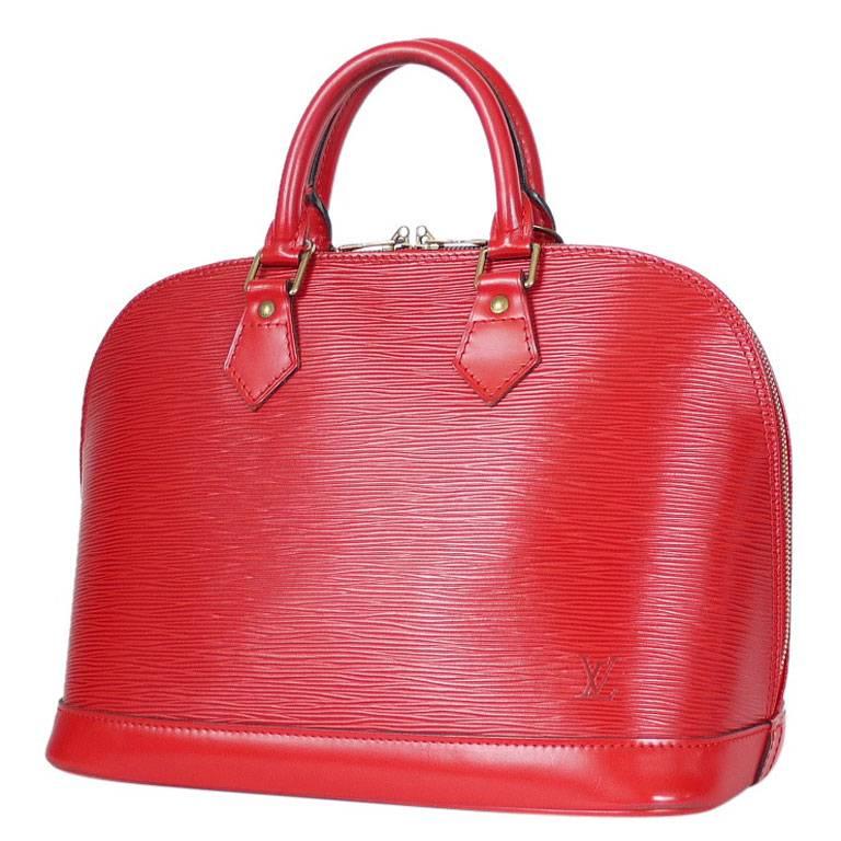Louis Vuitton Epi Alma Handbag, Tote Red 