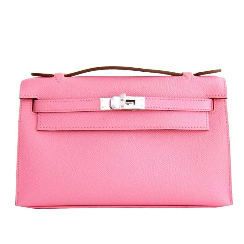 Hermes Rose Confetti Pink Epsom Kelly Pochette Clutch Bag Love For Sale ...