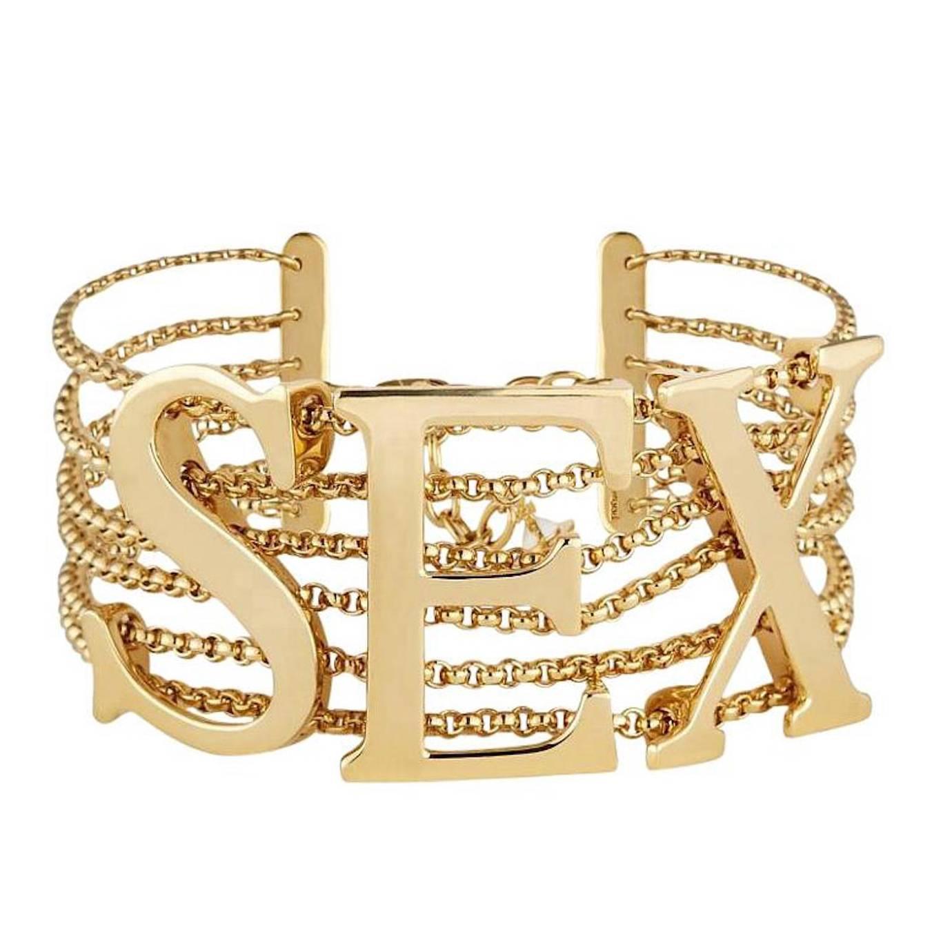 Dolce & Gabbana NEW Gold 'SEX' Chain Link Choker Necklace