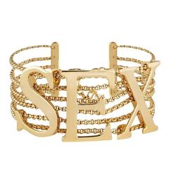 Dolce & Gabbana NEW Gold 'SEX' Chain Link Choker Necklace (collier ras du cou)