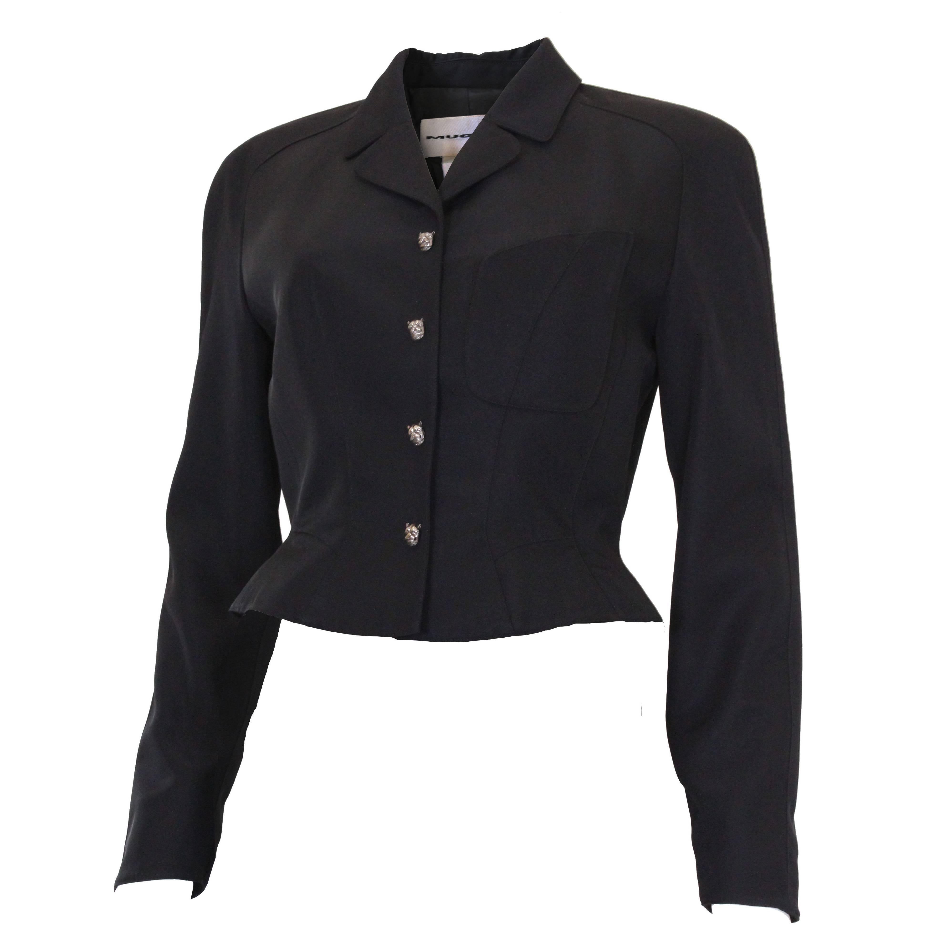 Late 1980s Black Thierry Mugler Structured Jacket