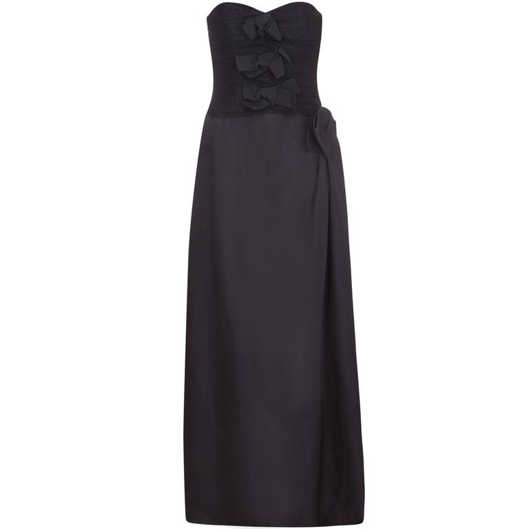 Black Strapless Column Dress