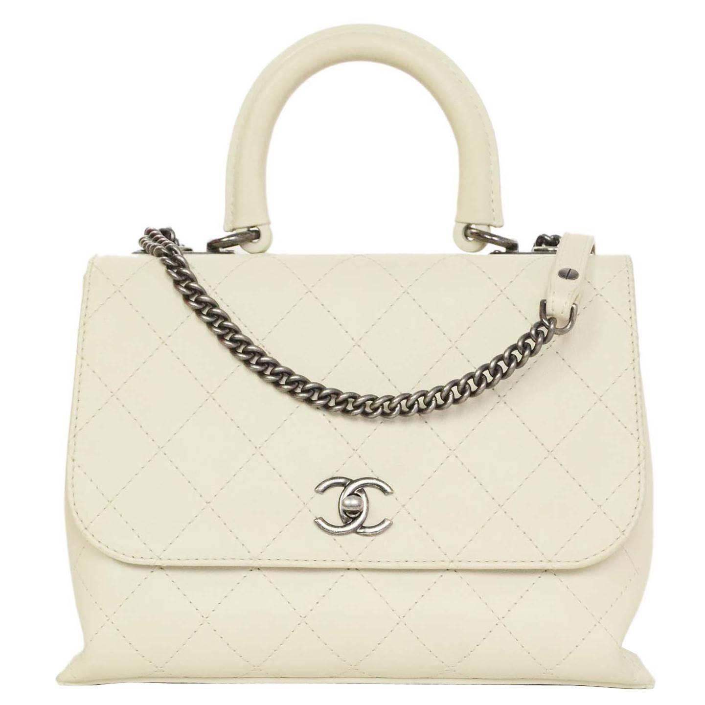 Chanel 2016 Ivory Quilted Urban Luxury Flap Bag SHW RT. $4, 800