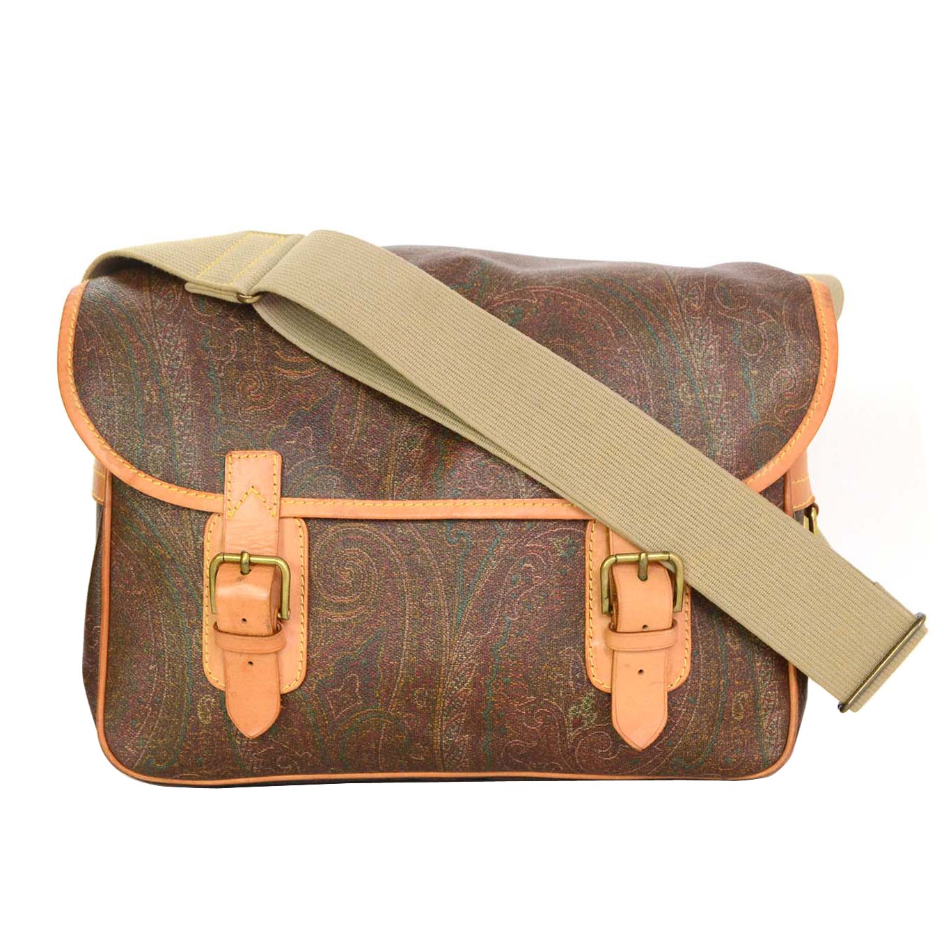 Etro Paisley Print Coated Canvas Messenger Bag Bhw For