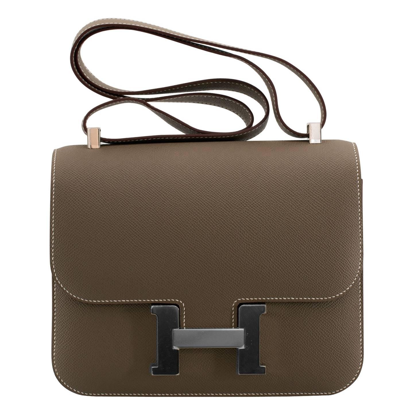 Hermes Handbag CONSTANCE III 24cm Epsom Leather 18 Etoupe Color PHW 2016