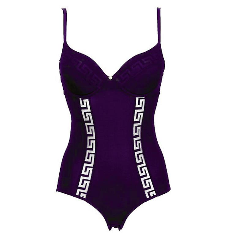 Purple Versace Corset Bodysuit at 1stDibs versace bustier bodysuit
