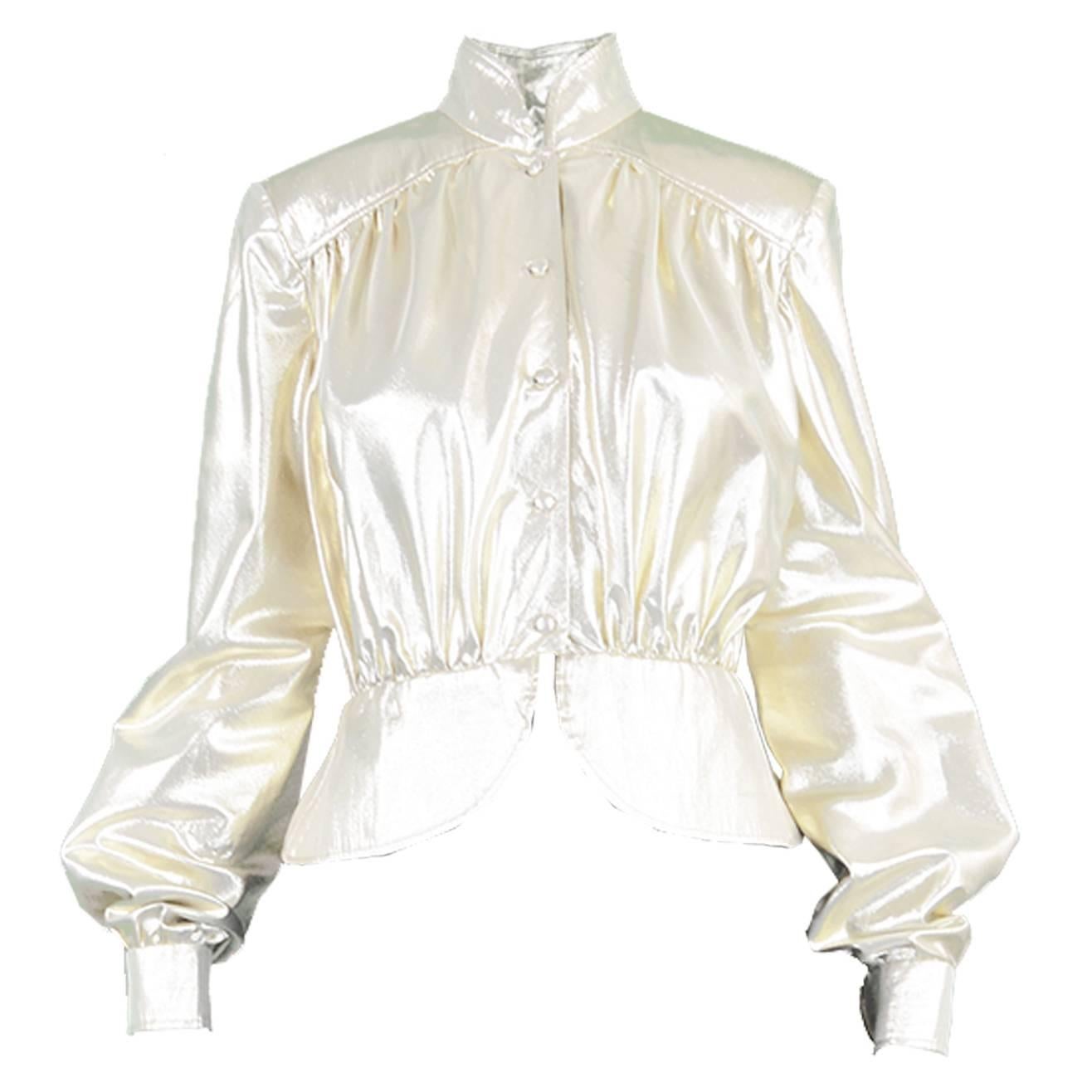 Yuki of London Metallic Pale Gold Lamé Jacket, 1970s